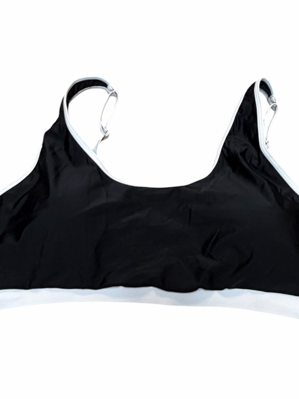 Black Sports Bra with White Trim
